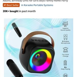 Black Portable Speaker with LED Lights